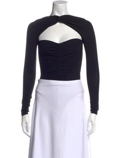 Pre-owned Alexander Wang Asymmetrical Long Sleeve Top In Blue