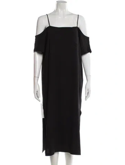 Pre-owned Alexander Wang Asymmetrical Midi Length Dress In Black