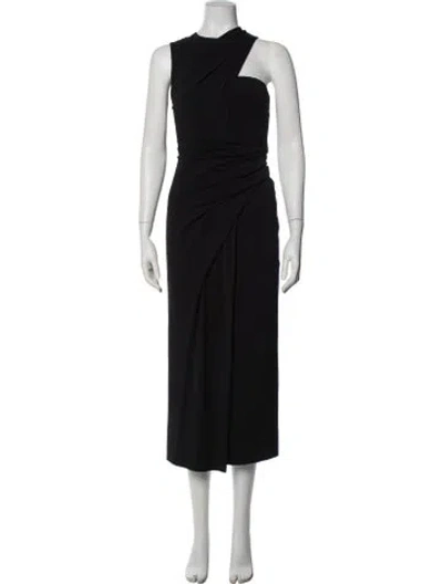 Pre-owned Alexander Wang Asymmetrical Midi Length Dress In Black