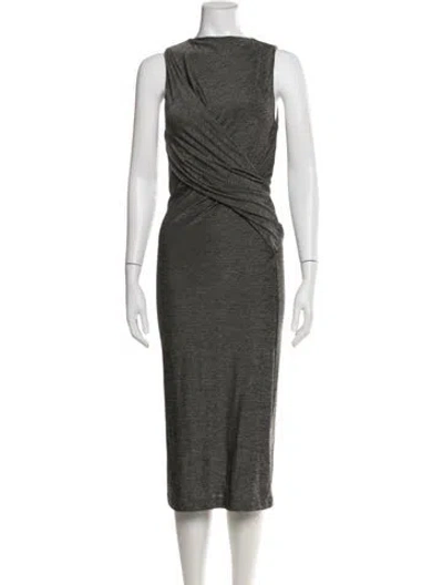 Pre-owned Alexander Wang Asymmetrical Midi Length Dress In Grey