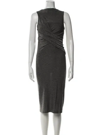 Pre-owned Alexander Wang Asymmetrical Midi Length Dress In Grey