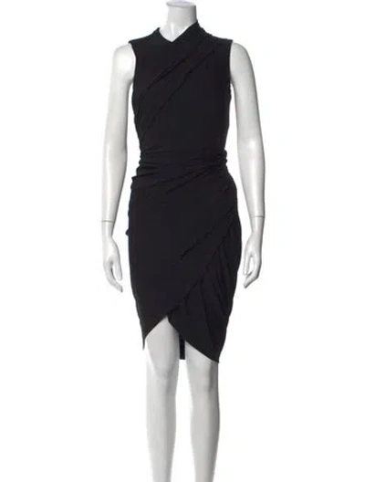 Pre-owned Alexander Wang Asymmetrical Mini Dress In Black