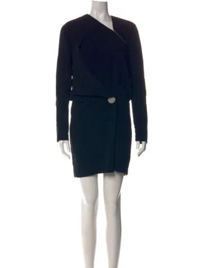 Pre-owned Alexander Wang Asymmetrical Mini Dress In Black