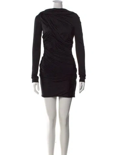 Pre-owned Alexander Wang Asymmetrical Mini Dress In Black