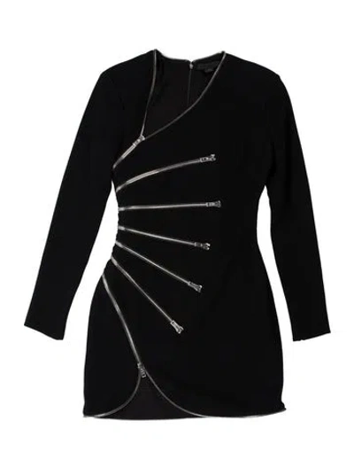 Pre-owned Alexander Wang Asymmetrical Mini Dress In Black