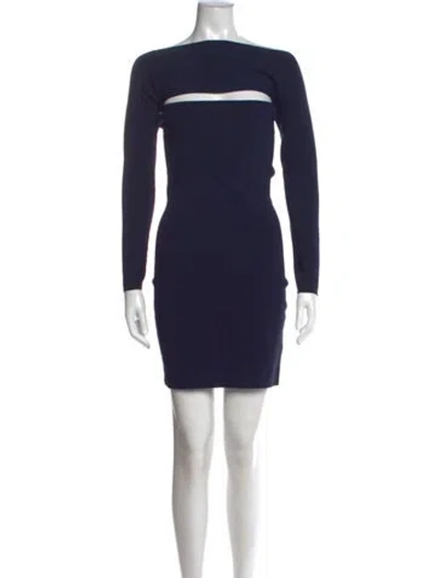 Pre-owned Alexander Wang Asymmetrical Mini Dress In Blue