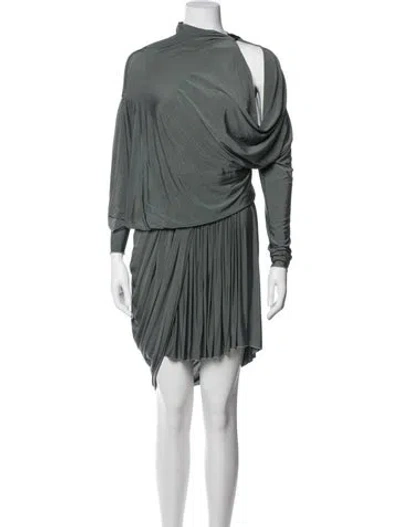 Pre-owned Alexander Wang Asymmetrical Mini Dress In Green