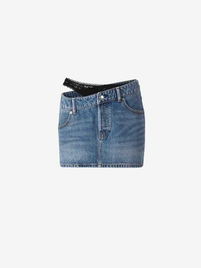 Alexander Wang Asymmetrical Mini Skirt In Blue