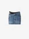 Alexander Wang Dip Side Lace Undie Mini Skirt In Multi
