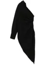 Alexander Wang Asymmetrical Ruched Shirt Dress With Pointed Hem