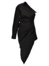 Alexander Wang Asymmetrical Ruched Poplin Dress In Black
