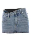Alexander Wang Blue Pre-styled Denim Miniskirt In Blue
