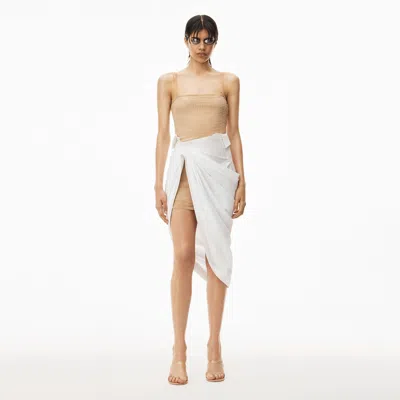 Alexander Wang Asymmetrical Skirt In Stretch Cotton In White