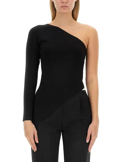 Alexander Wang Asymmetrical Slim Fit Top In Black
