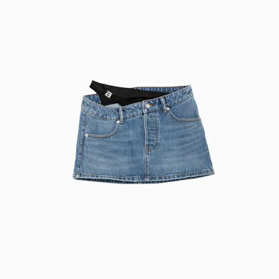 Alexander Wang Asymmetrical Waist Skirt In Blue