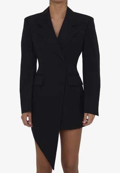 ALEXANDER WANG ASYMMETRICAL WOOL MINI DRESS