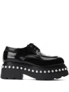 Alexander Wang Woman Lace-up Shoes Black Size 7 Leather