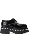 Alexander Wang Woman Lace-up Shoes Black Size 7 Leather In Black