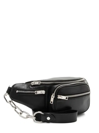 Pre-owned Alexander Wang Attica Leather Zipped Belt Bag In Black