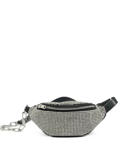 Pre-owned Alexander Wang Attica Rhinestone Belt Bag In Black