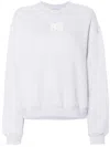 Alexander Wang Essential Logo Cotton Jersey Sweatshirt In Grigio
