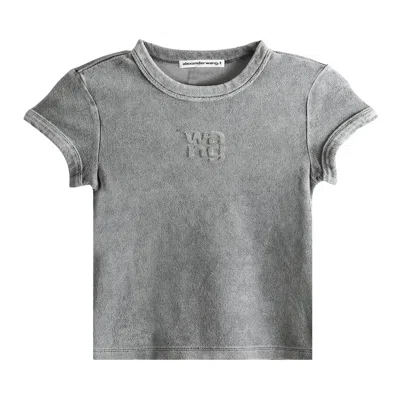 Pre-owned Alexander Wang Baby Ringer Tee 'washed Alloy' | Grey | Women's Size M In Gray