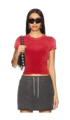 Alexander Wang Baby Tee In Washed Red Alert
