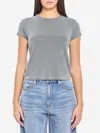 Alexander Wang Baby Tee With Hotfix Graphic In Gray