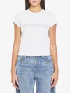 Alexander Wang Short Sleeve Crew Neck Top With Rhinestones In White