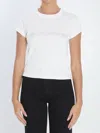 Alexander Wang Short Sleeve Crew Neck Top With Rhinestones In White
