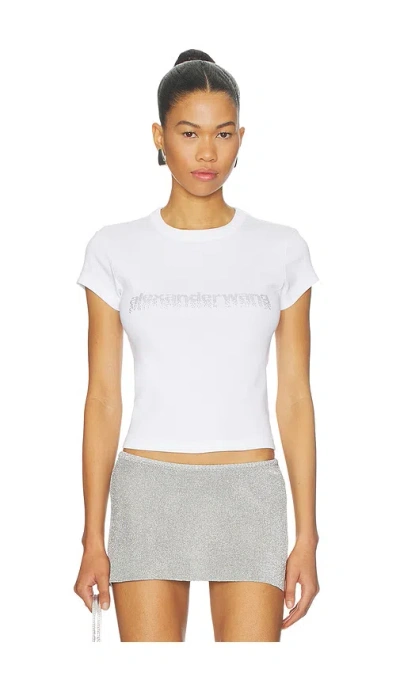 Alexander Wang Baby Tee With Hotfix Graphic In White