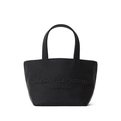 Alexander Wang Mini Punch Logo-embossed Leather Tote Bag In Black