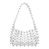 Alexander Wang Studded Shoulder Bag Open Top In White