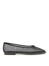 Alexander Wang Lina Studded Mesh Ballet Flats In Negro