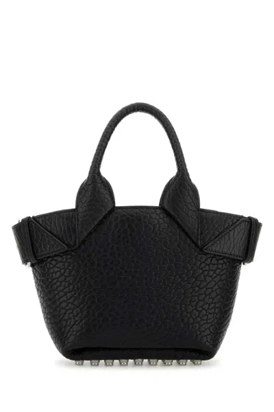Alexander Wang Bale Leather Rhett Handbag In Black