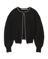 Alexander Wang Cropped Cardigan With Ball Chain Necklace Black In Black