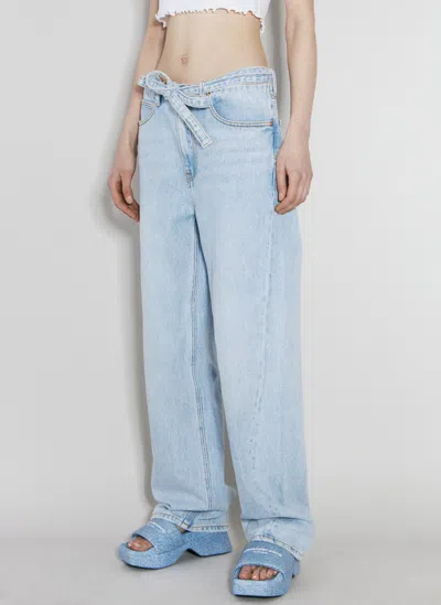 Alexander Wang Balloon Belted Jeans In Blue