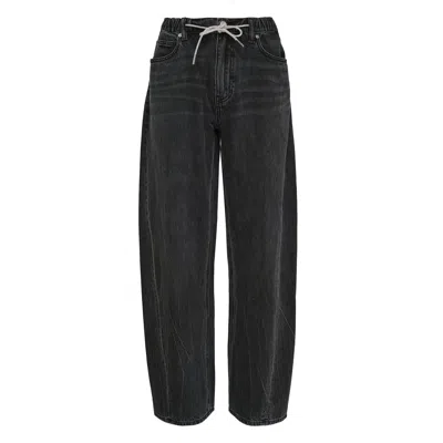 Alexander Wang Balloon Jogger Crystal Draw In Black