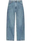 Alexander Wang Logo-embossed Boyfriend Jeans In Navy