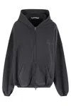 Alexander Wang Balloon Silhouette Zip-up Hoodie In Black