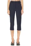 Alexander Wang Baseball Capri In Navy/grey