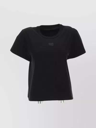 Alexander Wang Basic Jsy Shrunk T-shirt W/puff In Black