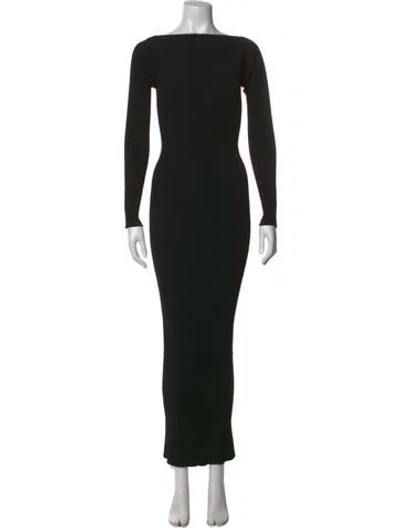 Pre-owned Alexander Wang Bateau Neckline Long Dress In Black