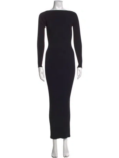 Pre-owned Alexander Wang Bateau Neckline Long Dress In Black