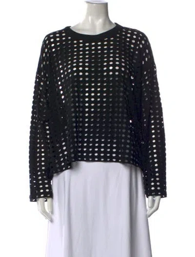 Pre-owned Alexander Wang Bateau Neckline Long Sleeve Blouse In Black