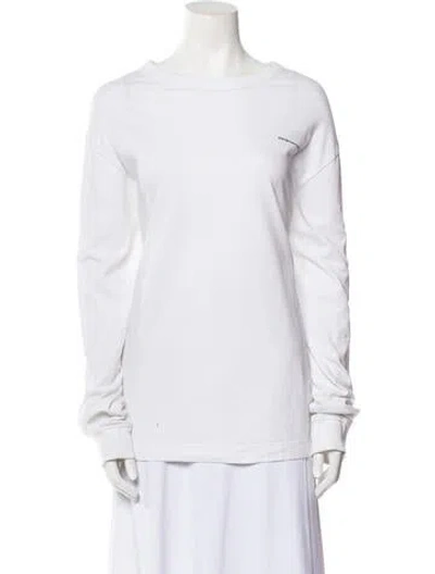 Pre-owned Alexander Wang Bateau Neckline Long Sleeve Sweatshirt In White