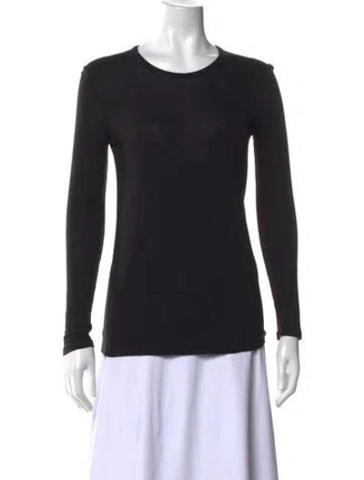 Pre-owned Alexander Wang Bateau Neckline Long Sleeve T-shirt In Black