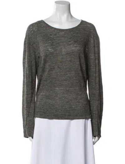 Pre-owned Alexander Wang Bateau Neckline Long Sleeve T-shirt In Gray