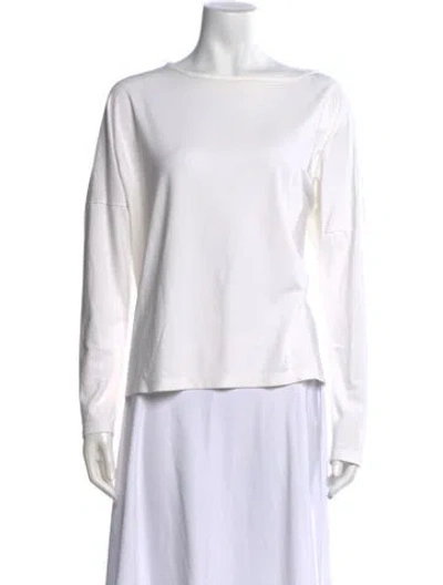 Pre-owned Alexander Wang Bateau Neckline Long Sleeve T-shirt In White