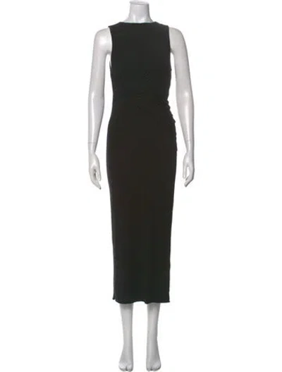 Pre-owned Alexander Wang Bateau Neckline Midi Length Dress In Black
